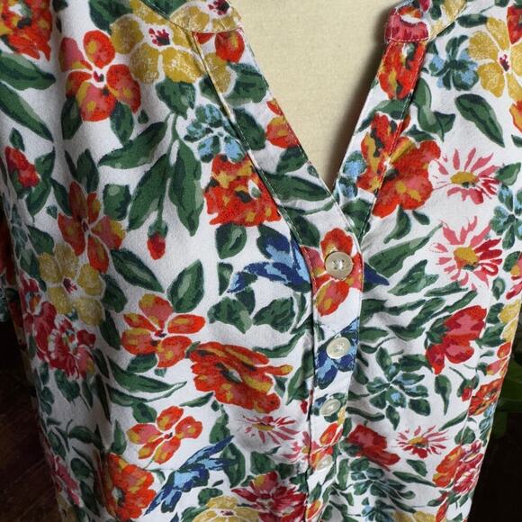 Caffe Marrakesh Floral Flowy Short Sleeve Blouse Brightly Colored 2X - Picture 2 of 10